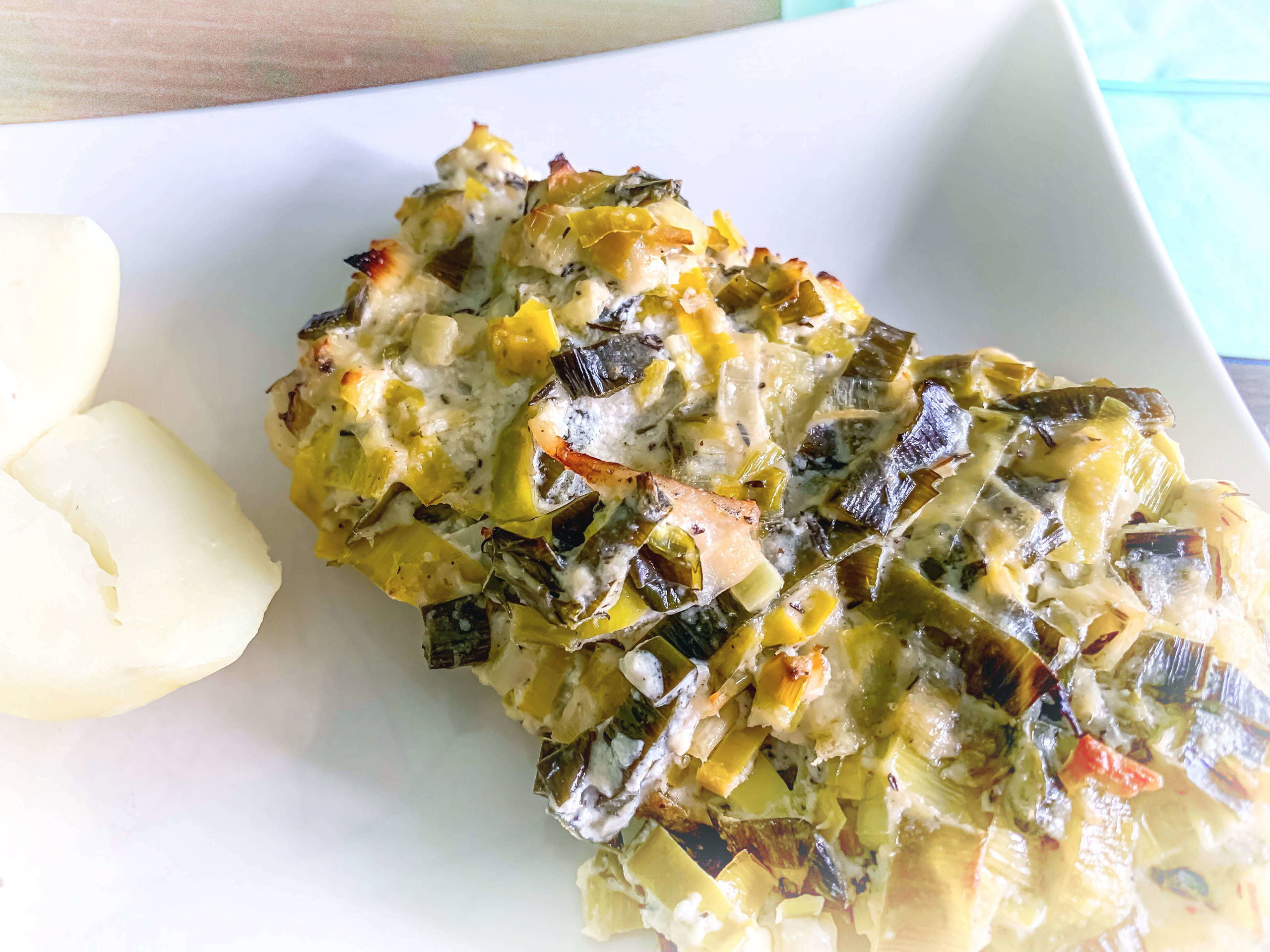 Dorsz zapiekany w porach