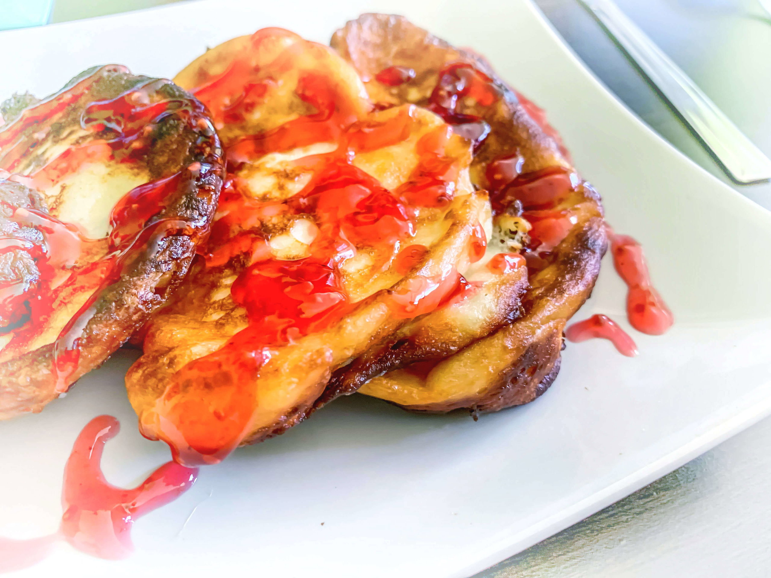 Placuszki z ricottą z musem malinowym