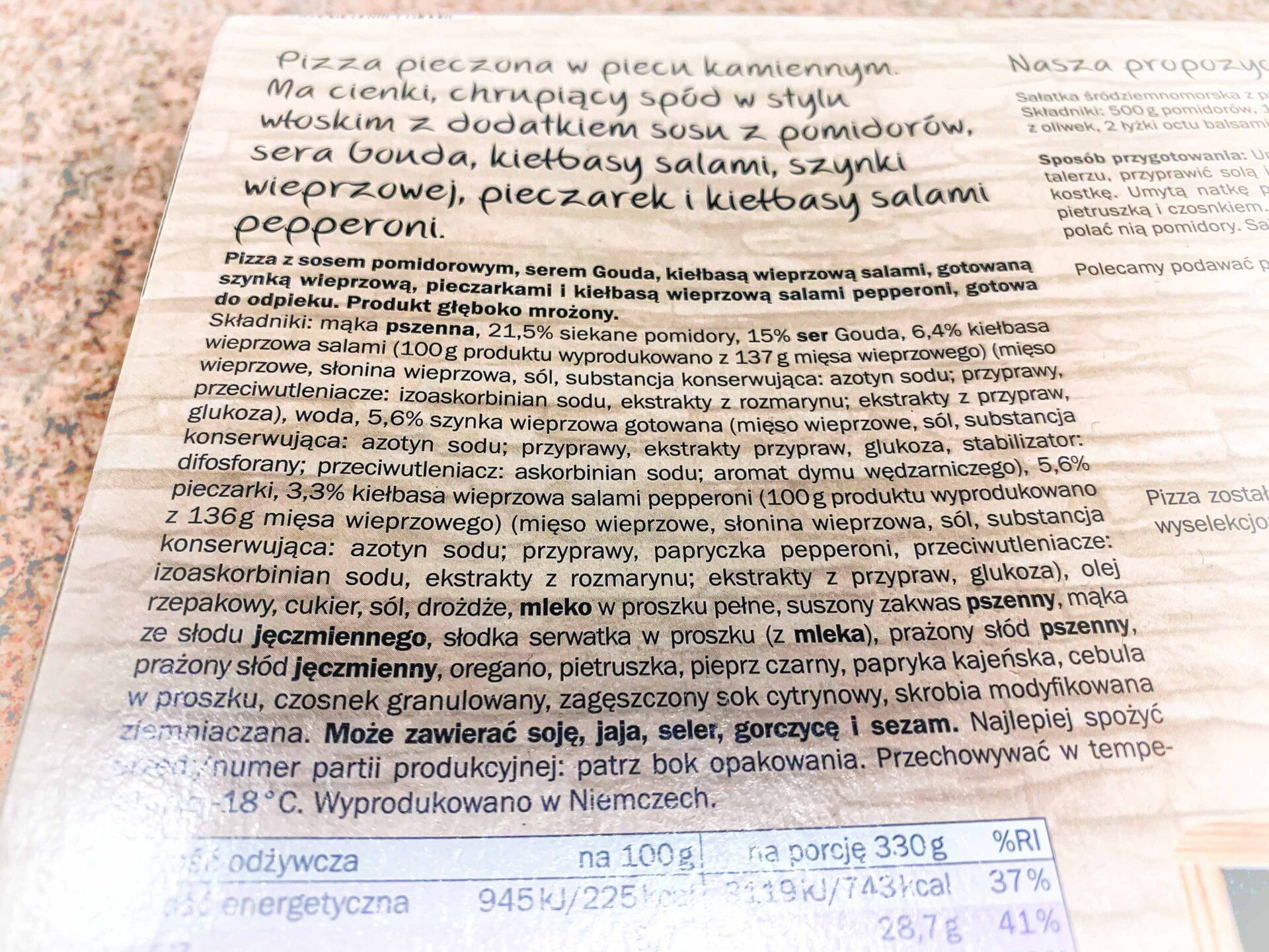 TEST - Pizza z Lidla - Trattoria Alfredo - Deliziosa Pizza Speciale