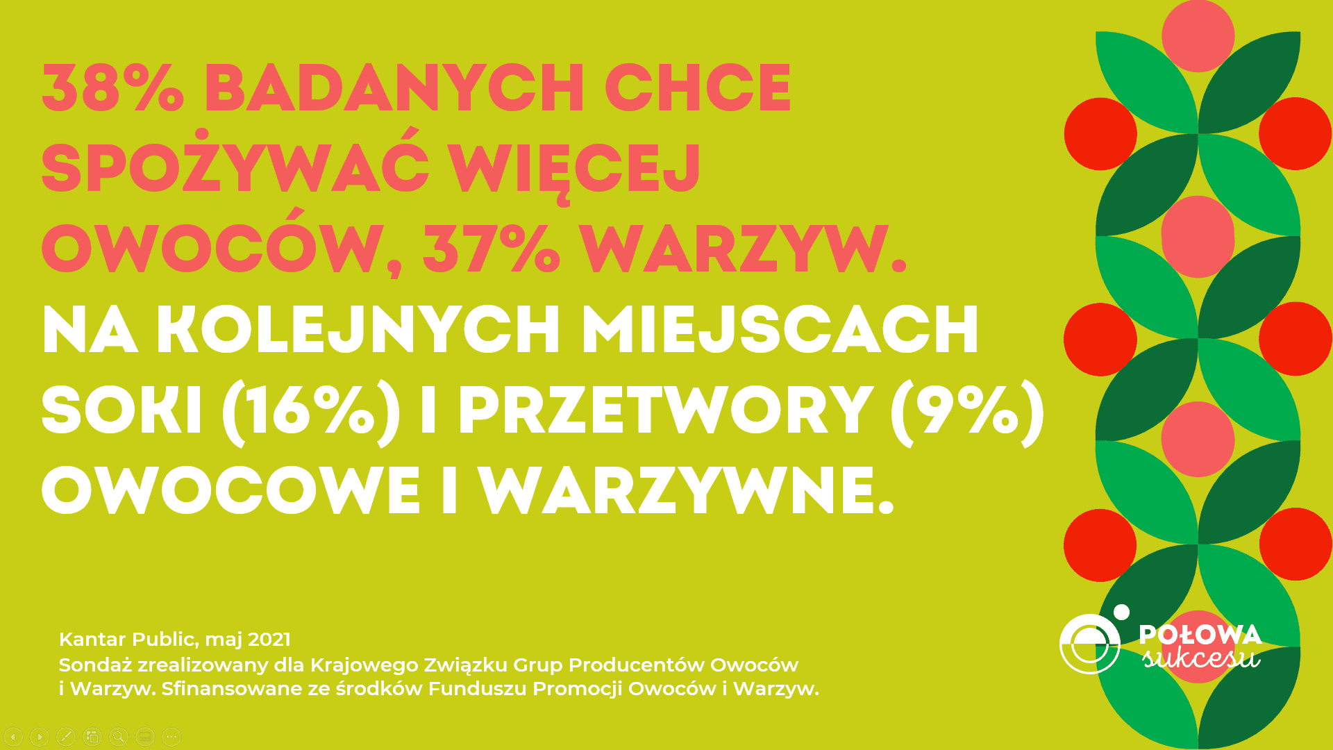 Kantar: Owoce i warzywa na czele listy produktów, których Polacy chcą jeść więcej