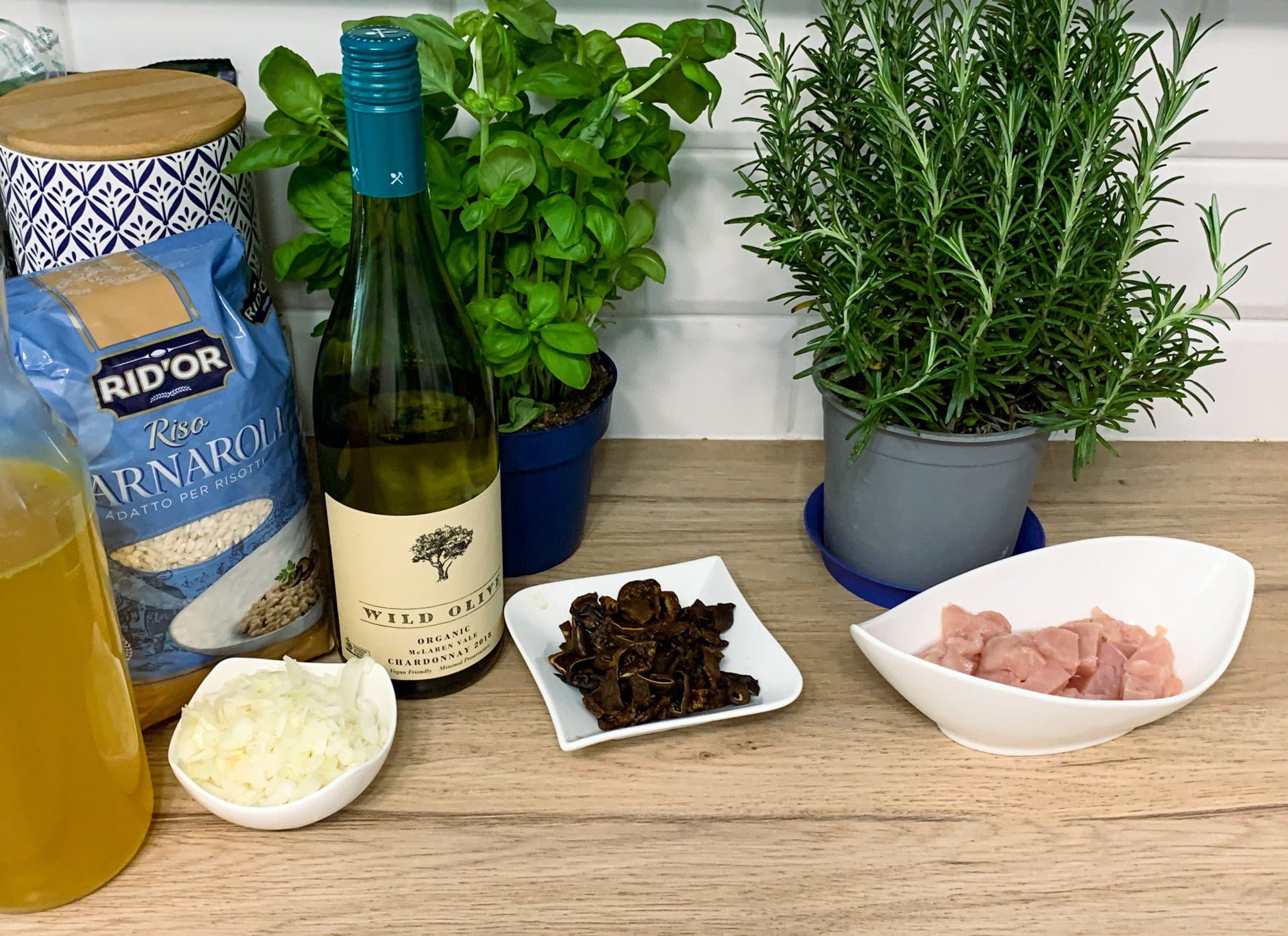 Risotto z suszonymi grzybami i kurczakiem