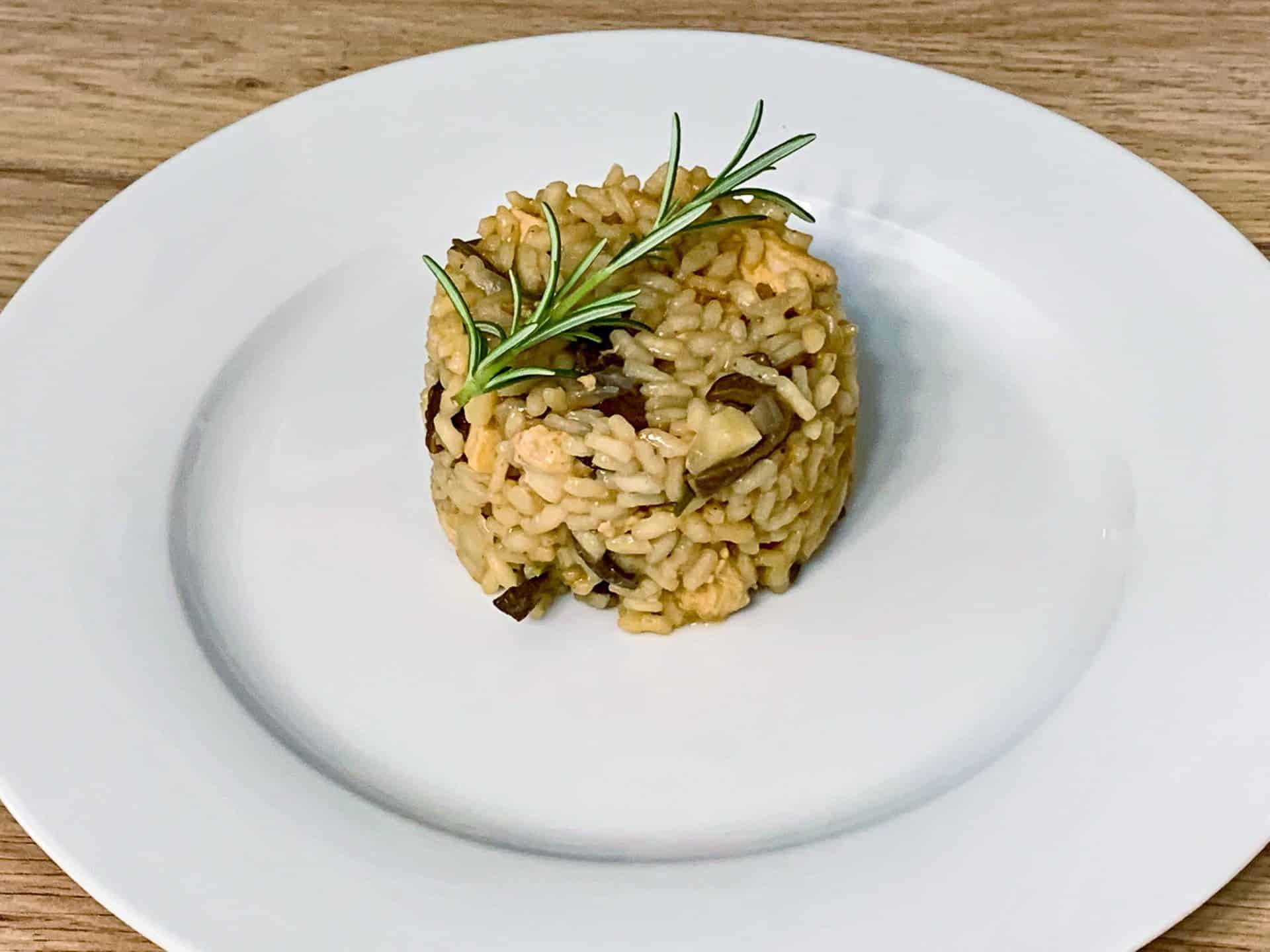 Risotto z suszonymi grzybami i kurczakiem