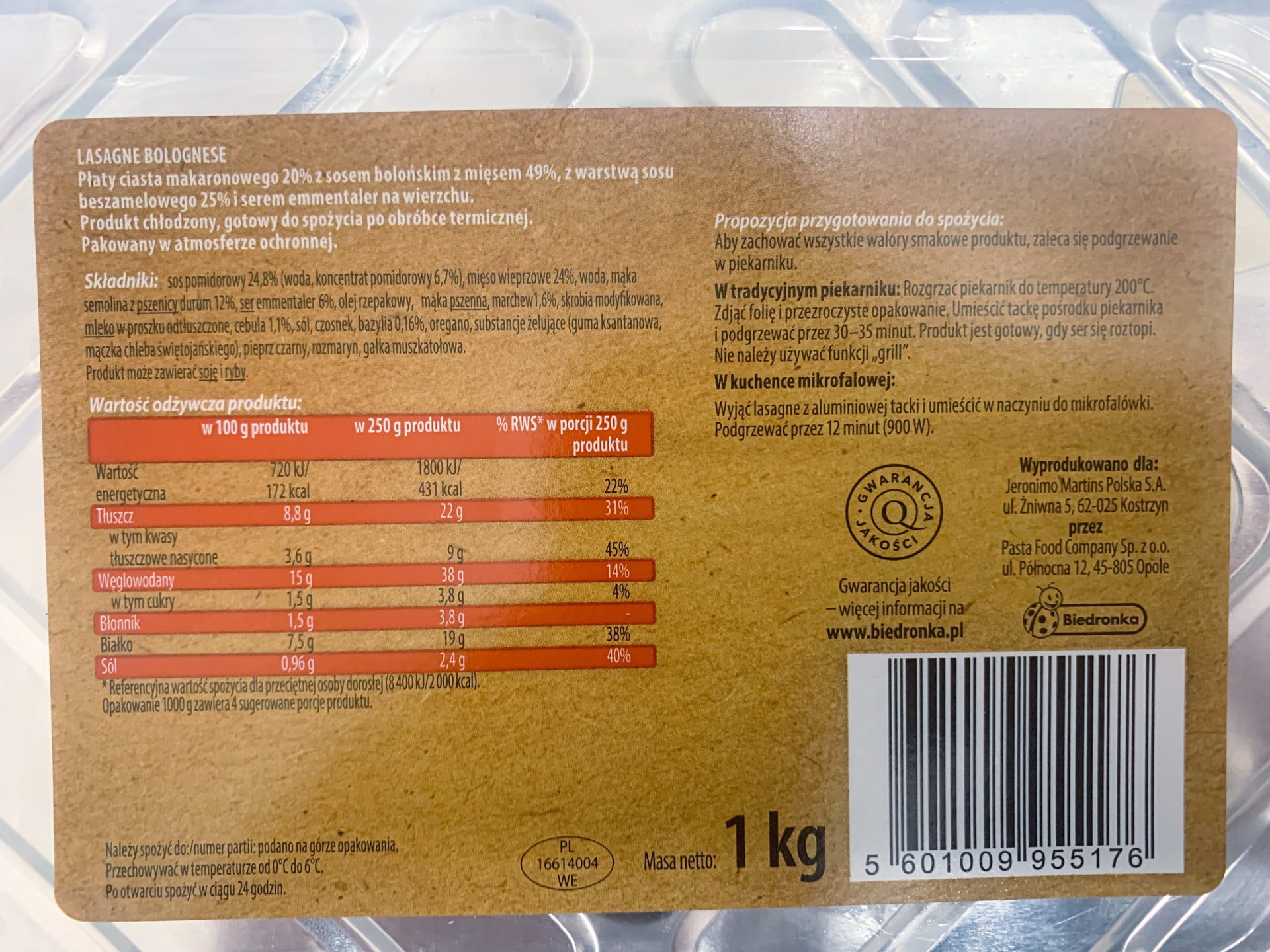 Lasagne z Biedronki [TEST]