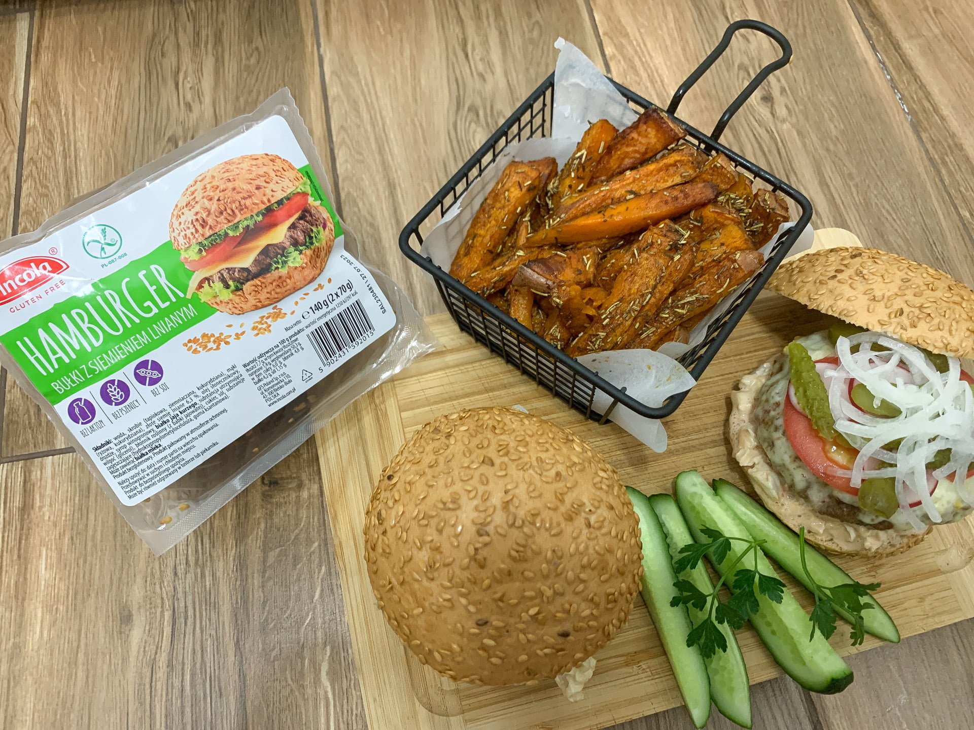 Bezglutenowy hamburger