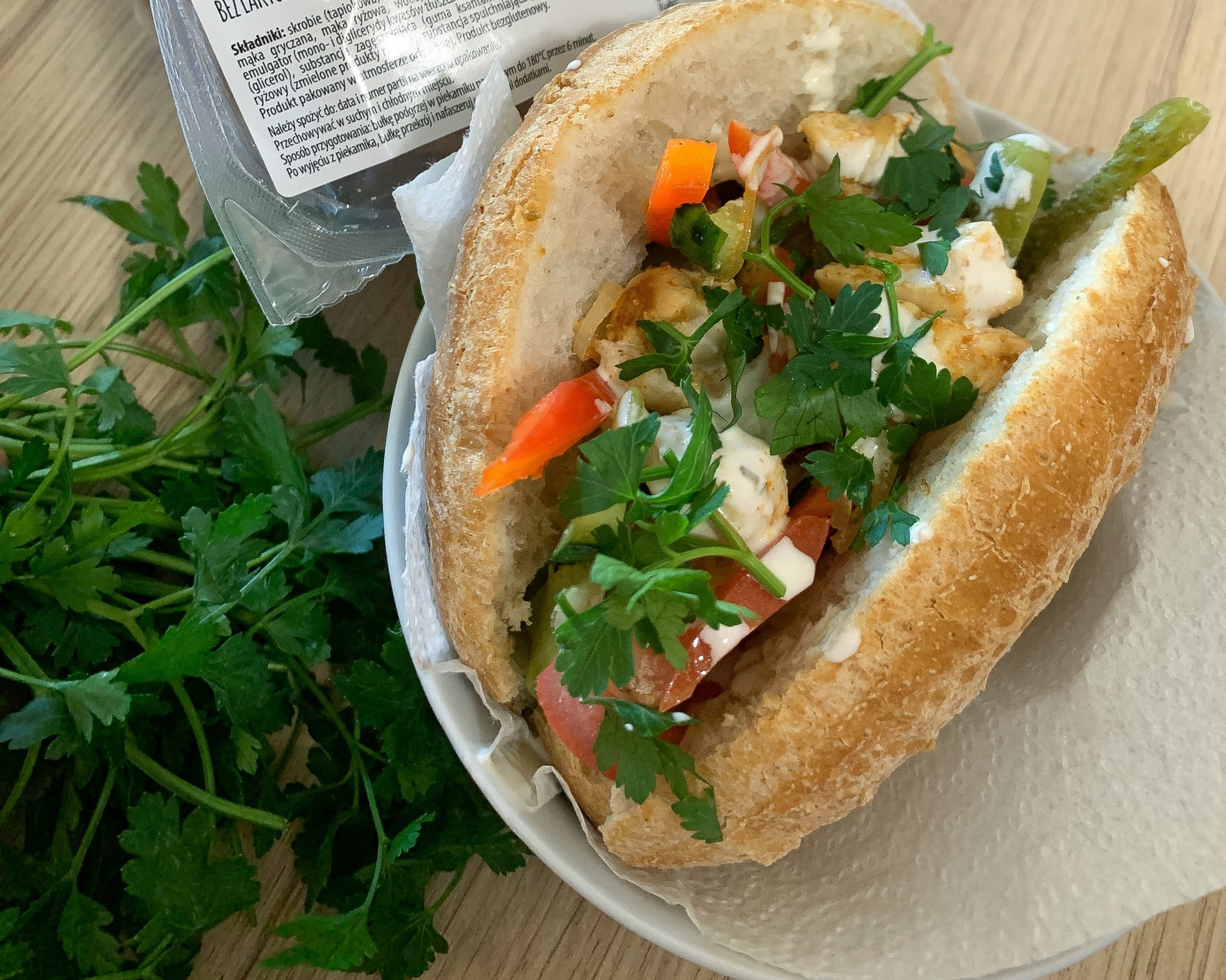 Bezglutenowa pita z kurczakiem