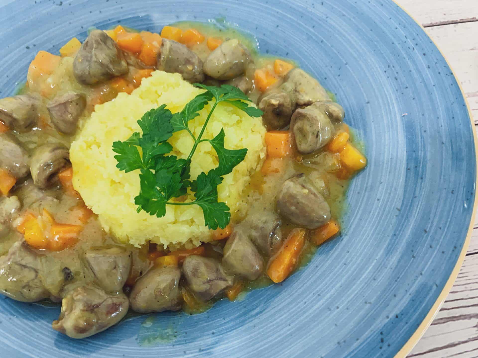 Gulasz z serc drobiowych