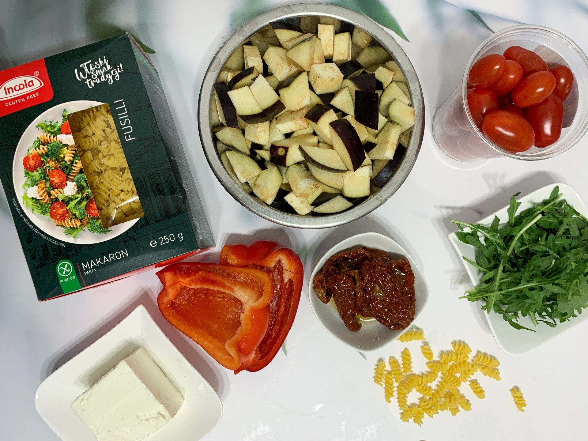 Makaron z bakłażanem i serem feta 2 Makaron z bakłażanem i serem feta
